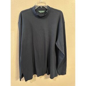 Orvis Mens XL Long Sleeve Mock Neck T Shirt Cotton Blend Casual Top
